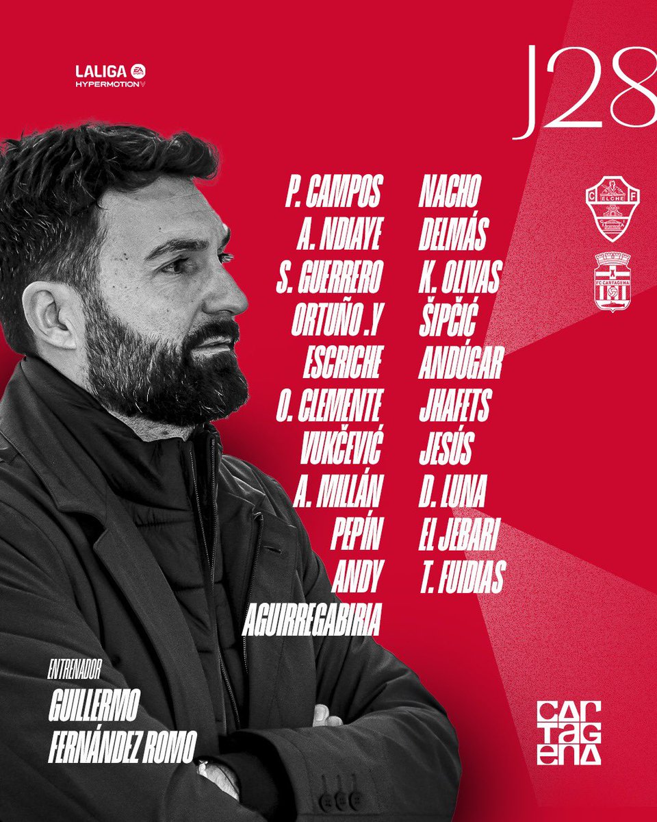 CONVOCATORIA | Los 2️⃣1️⃣ de Romo para el #ElcheCartagena 🔥⚽️