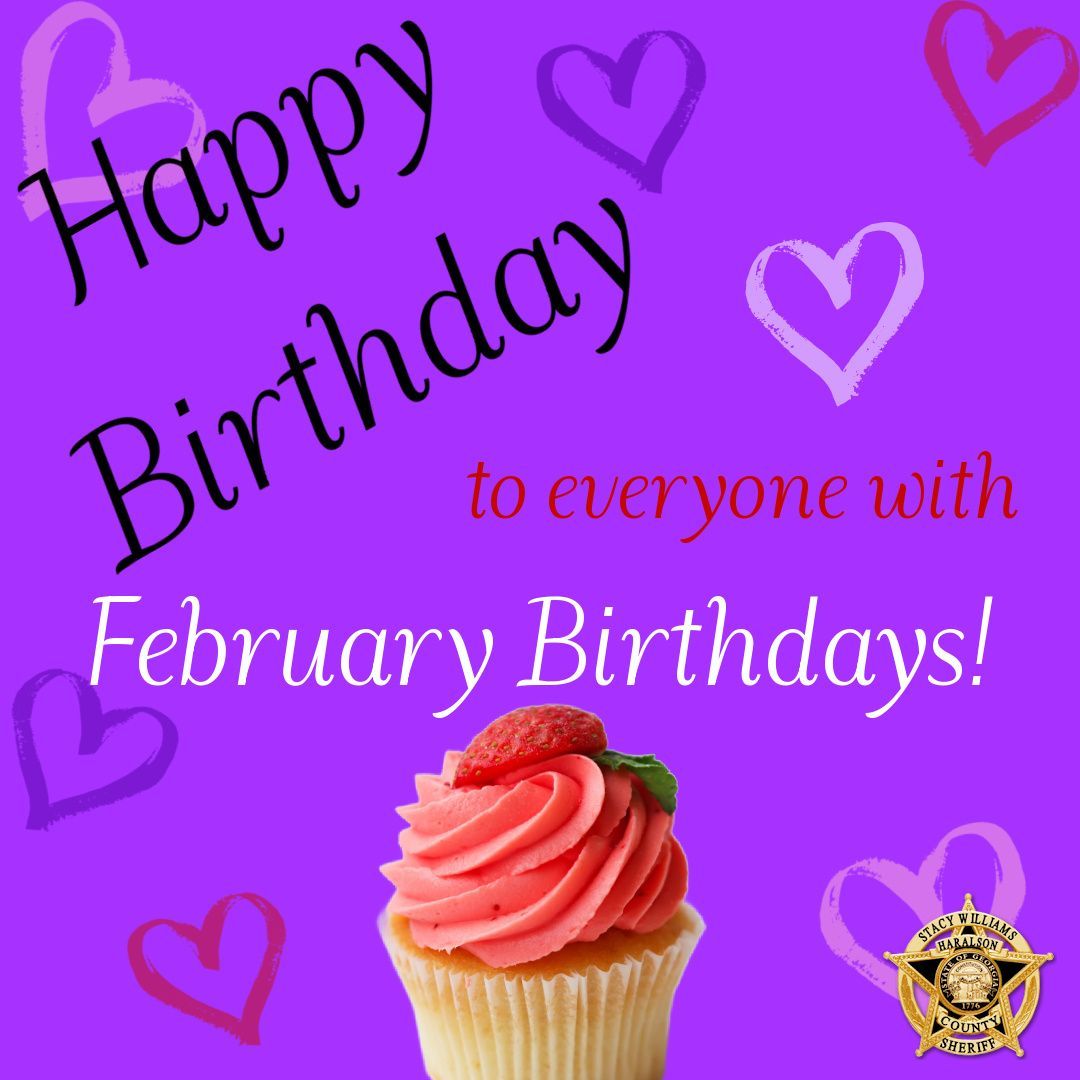 HaralsonSheriff's tweet image. Happy Birthday to all you February babies! We wish each of y’all the happiest of birthdays!🎂 

#HappyBirthday
#FebruaryBirthdays
#HCSO