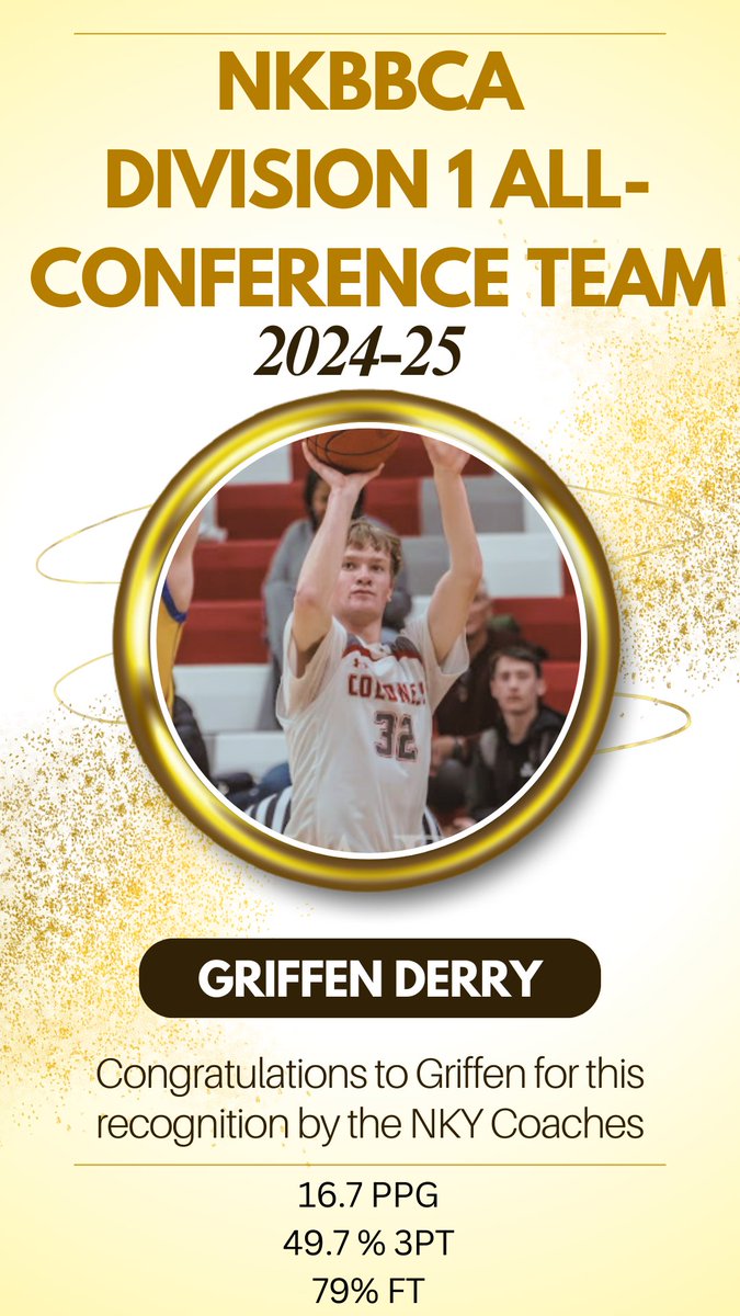 A well deserved honor and recognition to Griffen Derry from all the Division 1 coaches in NKY.  Nobody puts in as much time and effort to his skill work than Griffen.  We are so glad his hard work paid off!  
 <a href="/Griffen28337263/">Griffen Derry</a> 
<a href="/DHHSAthletics/">DHHS Athletics</a> 
<a href="/DixieHeightsHS/">Dixie Heights High School</a>
