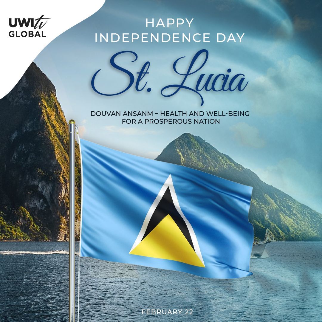 Cheers to 46 years of independence, resilience, and the spirit of Saint Lucia! 🇱🇨💙 As we celebrate their journey, let's honor our culture, history, and the bright future ahead. #UWITV #HelenOfTheWest