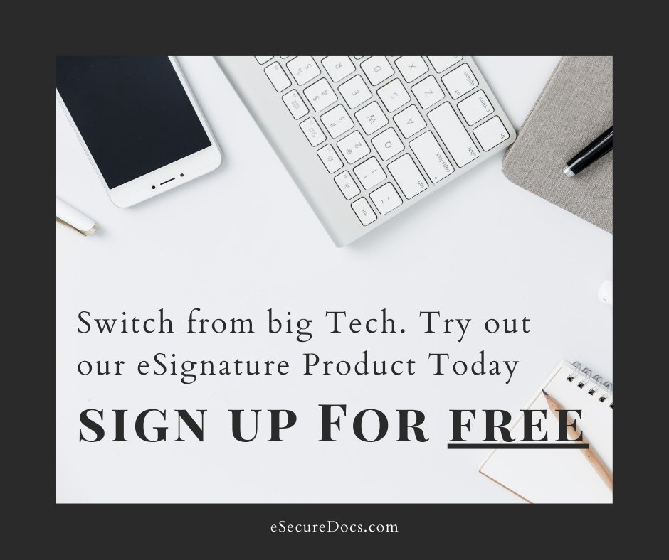 DocsEsecure's tweet photo. Looking to move away from big tech?

Check out eSecureDocs for eSignature and Template/ Document Management.

Sign up for free https://t.co/r1OEbwt4c2 https://t.co/iu3220cTzM