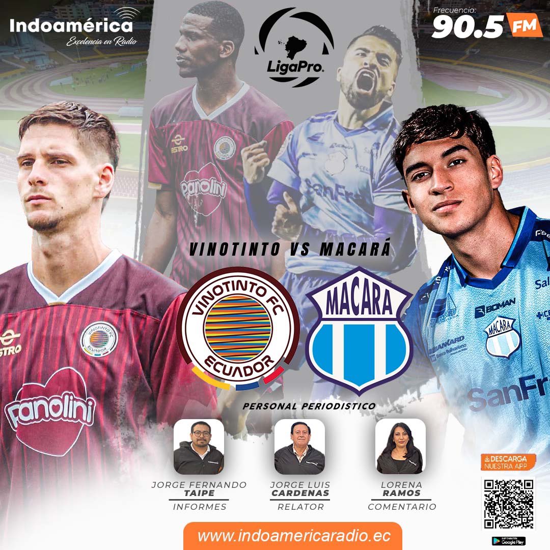 🔥 LA HINCHADA CELESTE VIVE EL FUTBOL POR LA 90.5 FM ⚽️

✅ Vinotinto 🆚 Macará 

🏟️ Estadio: Atahualpa
📅 Sábado, 21 de febrero
🕢 12:30

Escúchalo por la señal de Melodía 90.5 FM

🎧 indoamericaradio.ec
#excelenciaenradio #indoamerica905fm
