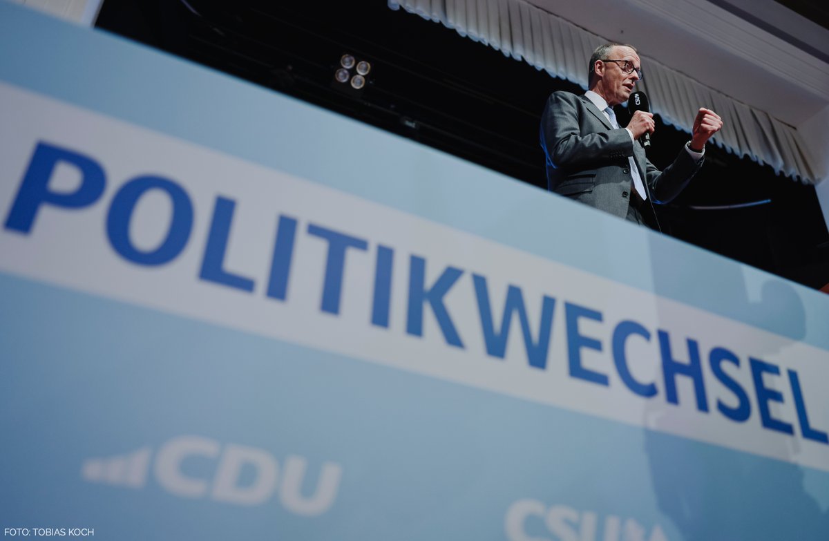 „Die deutsche Bevölkerung hat morgen die Wahl. Ich sage Ihnen etwas zu: Wir werden mit niemandem in eine Koalition gehen, der nicht bereit ist, in der Wirtschaftspolitik und in der Migrationspolitik in Deutschland den #Politikwechsel herbeizuführen.“ (tm)