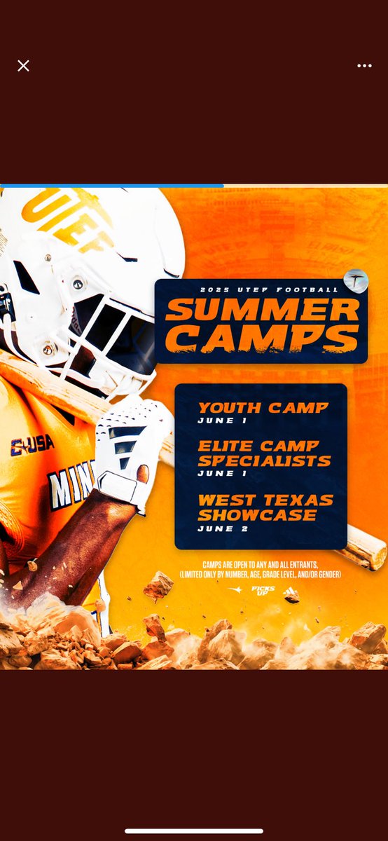 Thanks for the invitation to Utep camp series <a href="/CoachKade_Glenn/">Kade Glenn</a>
