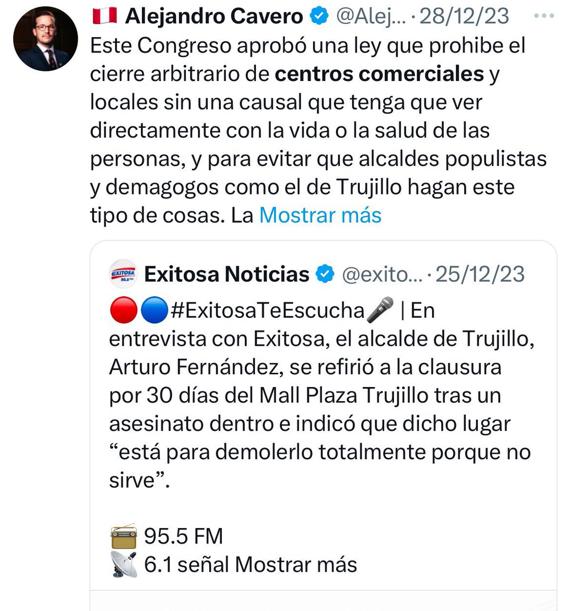 JovenesUnidosP's tweet photo. #RealPlazaTrujillo | Nunca más una Adriana Tudela y un Alejandro Cavero en el Congreso ❌

#Indeci #Mall #Acuña #Tragedia #Trujillo https://t.co/r1pssfH4Un