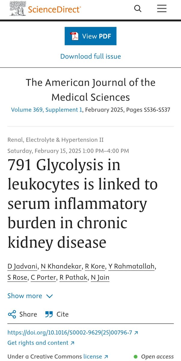 Our work on the Link between Glycolysis and Serum Inflammatory Burden in CKD presented by <a href="/dharmik_jadvani/">Dharmik Jadvani</a> at #SRM2025 <a href="/ssciweb/">SSCI: Southern Society for Clinical Investigation</a>. Strong work! 
<a href="/UAMSNeph/">UAMS Nephrology</a> <a href="/UAMSintmedicine/">UAMS Internal Medicine Residency</a> 
Thank you Dr. Nishank Jain! 
sciencedirect.com/science/articl…