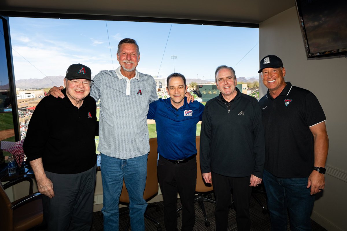 Great day <a href="/Dbacks/">Arizona Diamondbacks</a> camp with some of my favorite people. 

<a href="/BaseballHall/">National Baseball Hall of Fame and Museum ⚾</a> Board Member Ken Kendrick, Randy Johnson, Derrick Hall and Luis Gonzalez. So lucky to have spent so many years with all of them.