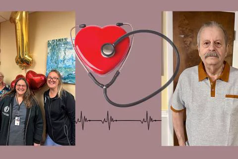 people smiling with a heart
