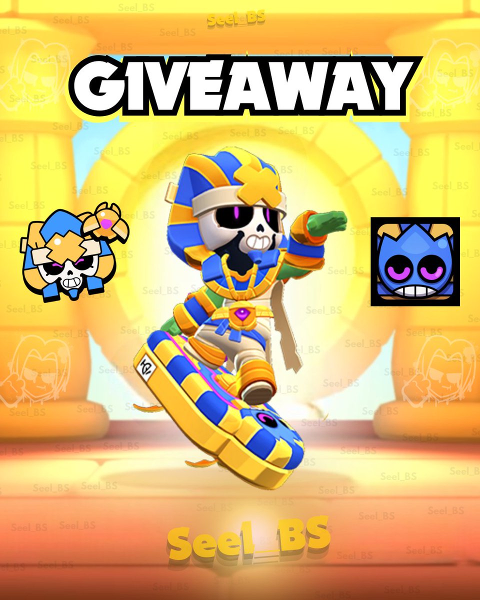 ¡PHARAOLLIE SKIN GIVEAWAY!  x1🎁

To participate:
✅ Follow <a href="/SeeL_bs/">SeeL</a> 
✅ Retweet  
✅ Tag a friend🫂

Winners chosen on 11th march Good luck 🍀 
#PharaollieGiveaway #BrawlTalk #Giveaway