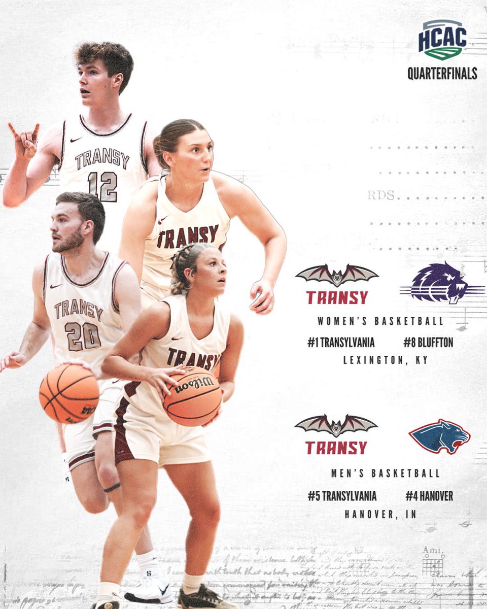 Transy Sports (@transysports) on Twitter photo The Postseason Begins Today.
#1 @tuwbx hosts #8 Bluffton at 4:00 at the Clive M. Beck Center.
#5 <a href="/TransyHoops/">Transy Men’s Basketball</a> travels to #4 Hanover at 5:00.
#FlyPios The Postseason Begins Today.
#1 @tuwbx hosts #8 Bluffton at 4:00 at the Clive M. Beck Center.
#5 <a href="/TransyHoops/">Transy Men’s Basketball</a> travels to #4 Hanover at 5:00.
#FlyPios