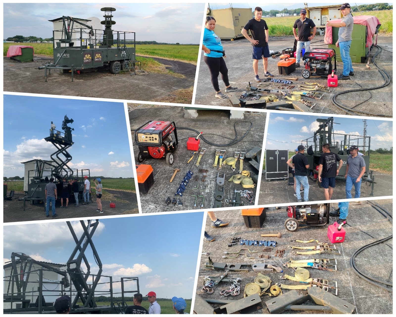 Ingenieros ajustando radar SINDER