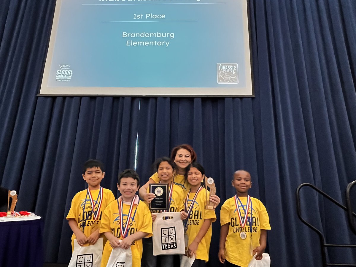 🥁DRUMS PLEASE!!  🥁 

🥇 1ST Place in the <a href="/Sphero/">Sphero</a> Indi robotics competition— <a href="/BburgCougars/">Brandenburg Cougars</a> ! 

Congratulations to all team members, teachers, and families who came together to make this possible! 
<a href="/IrvingISD/">Irving ISD</a> <a href="/BburgPrincipal/">Claudia Ruiz</a>