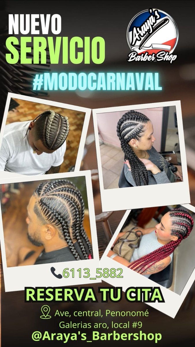 Ya sabes, para tu Flow de Carnaval, @Araya's_Barbershop es la marca.