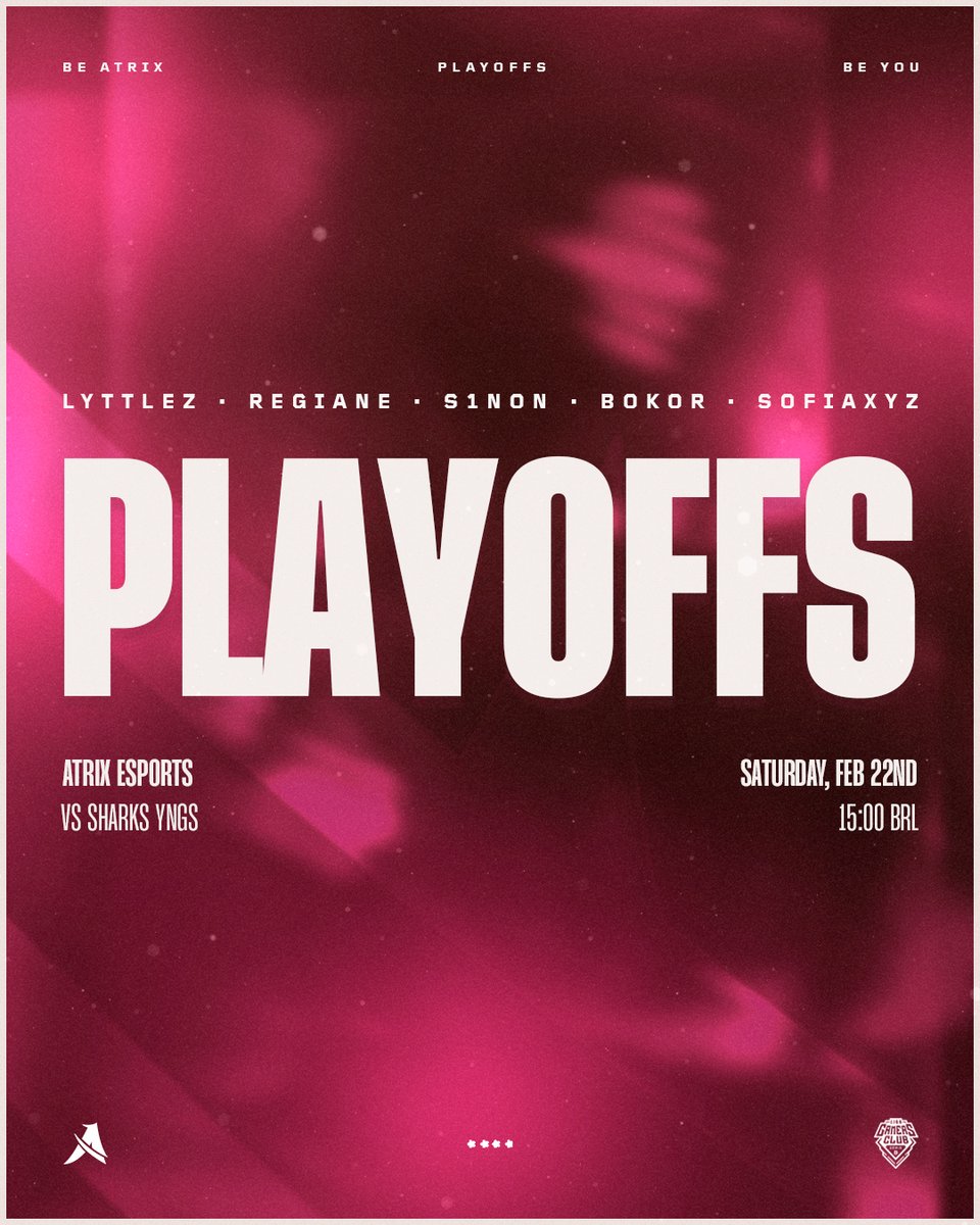 AtrixEsportsGG's tweet photo. Prepare o manto e venha torcer para nossas guerreiras nos playoffs da Série B da @GamersClubCS 🌸

⏰15:00 vs @sharksesportsgg
🔗 https://t.co/kDtE1GTIUJ

#Be_Atrix https://t.co/BwxMezfdda