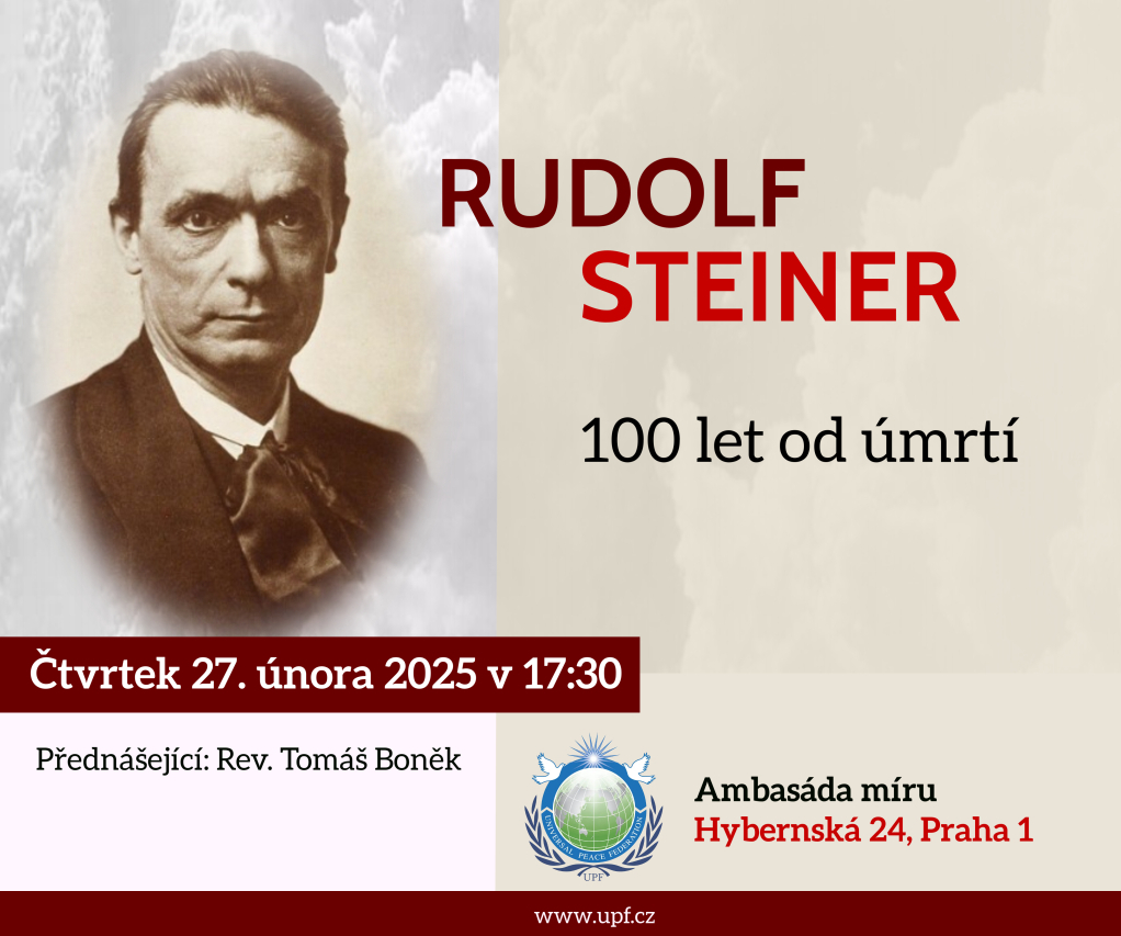 UPFcz's tweet photo. Vážení přátelé,
v tomto roce si připomínáme 100 let od úmrtí Rudolfa Steinera, zakladatele anthroposofie, filosofa, pedagoga, umělce, dramatika a sociálního myslitele.
Kdy: čtvrtek 27. února 2025 v 17:30
Kde: Ambasáda míru, Hybernská 24, Praha 1 (3. patro vpravo) https://t.co/prvkbvYzgM