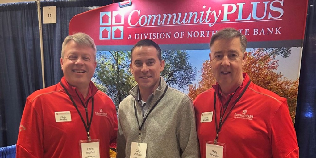 NorthStateBank's tweet image. Great conversations and a little seaside networking—what more could you ask for? 
Gary Woodlief and Chris Bruffey had a good time at the CAI-SC Legal Symposium &amp;amp; Expo in Myrtle Beach, where they caught up with Gary Pellock of Community Association Management, Limited.