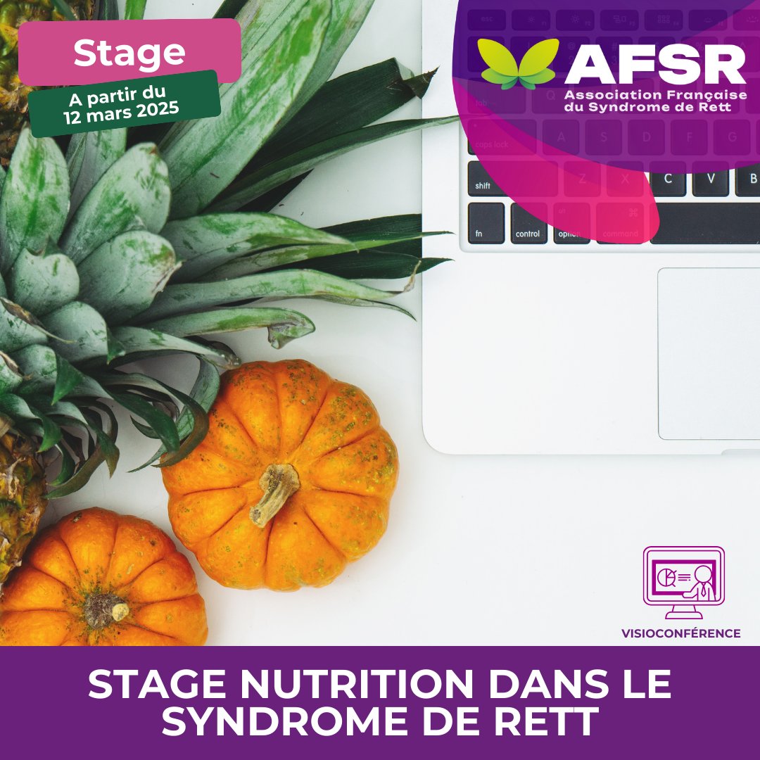 L’AFSR organise dès le12/03 une série de 4 modules sur la nutrition dans le syndrome de Rett, réservés aux parents adhérents. Ils seront animés par Laure Soulez-Larivière, diététicienne nutritionniste et auront lieu sur des formats de 2 h en visio.

👉 afsr.fr/stages-de-form…