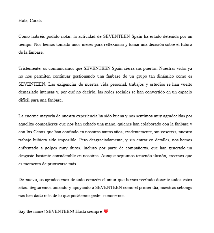 SVTSpain's tweet photo. [COMUNICADO]

Muchas gracias y hasta siempre 💎🤍 https://t.co/eBr6hHvPLr