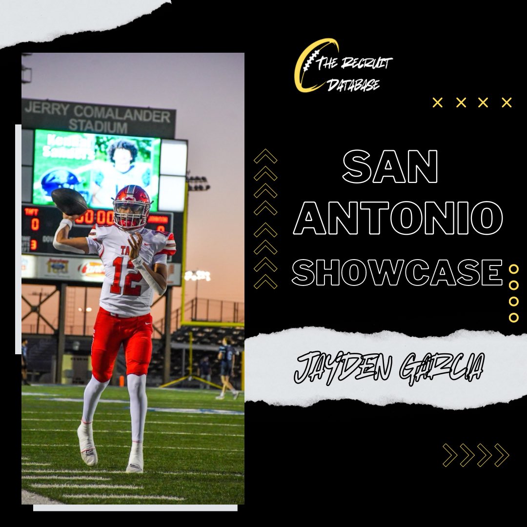 Excited to welcome <a href="/Jayden_Qb12/">Jayden Garcia</a> to ‘The Showcase Series’ San Antonio!