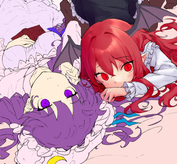 小悪魔(東方プロジェクト) ,パチュリー・ノーレッジ 「」|いかまぐ🦑🐟️ISF16【D-19】のイラスト