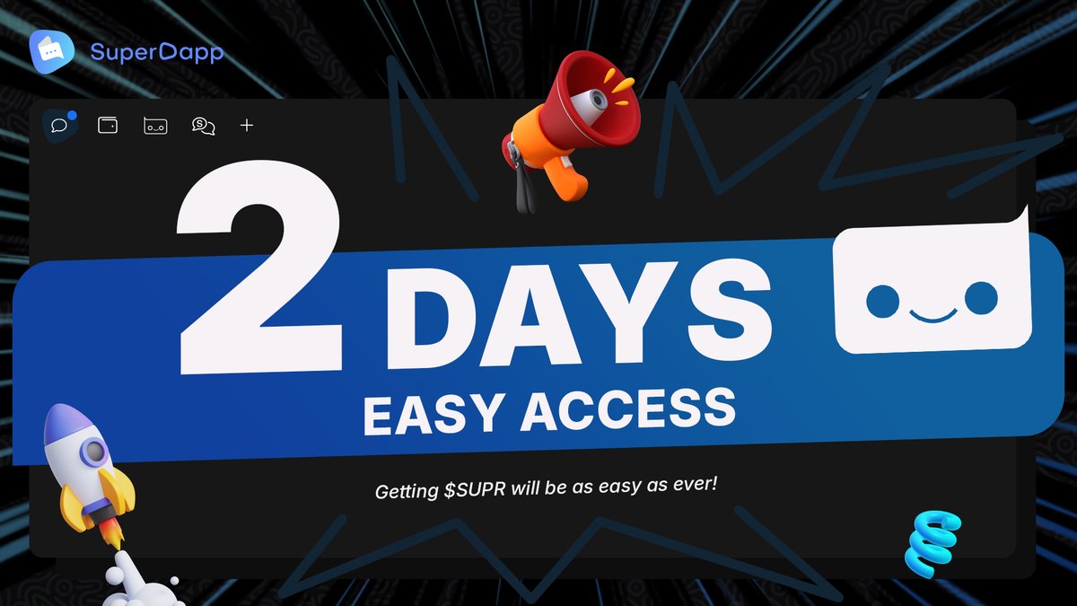 💳 2 DAYS until access gets even easier...

No barriers. No complications. Just a seamless way to get what you need, when you need it. Anywhere. Anytime. Effortlessly. 🚀

#CryptoMadeEasy #SUPR #OnRamp #SeamlessAccess