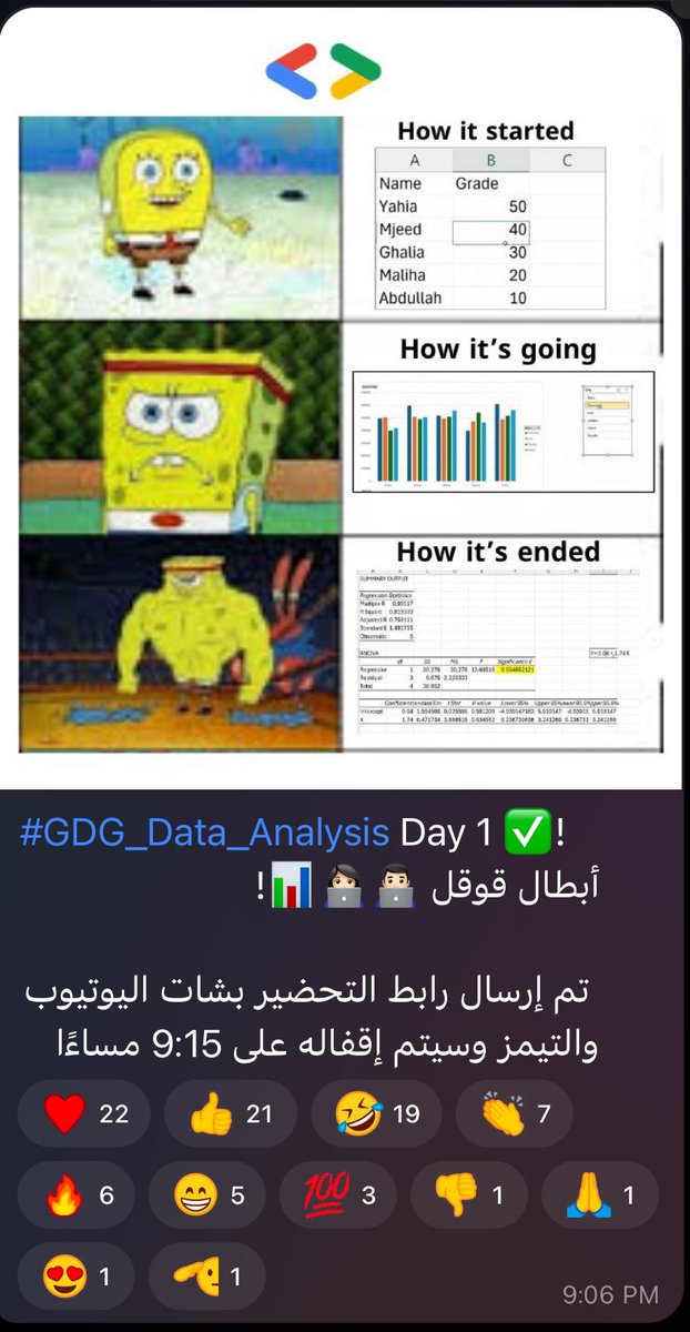 XVllRlX's tweet image. Day 1 ✅✅
 #GDG_DATA_ANALYSIS