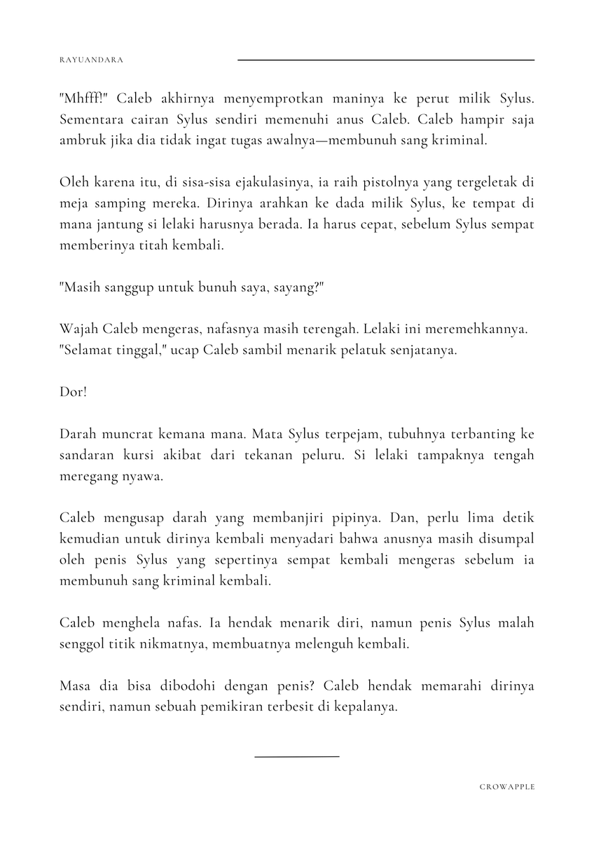 rayuandara's tweet photo. #crowapple : Sylus x Caleb
Karya ini mengandung ─── adegan 18+, hypnotism, semi-necrophilia, murder attempt, blood

Katanya, jangan sekalipun tatap manik tersebut, seindah apapun rupanya. https://t.co/e0310e3Stj