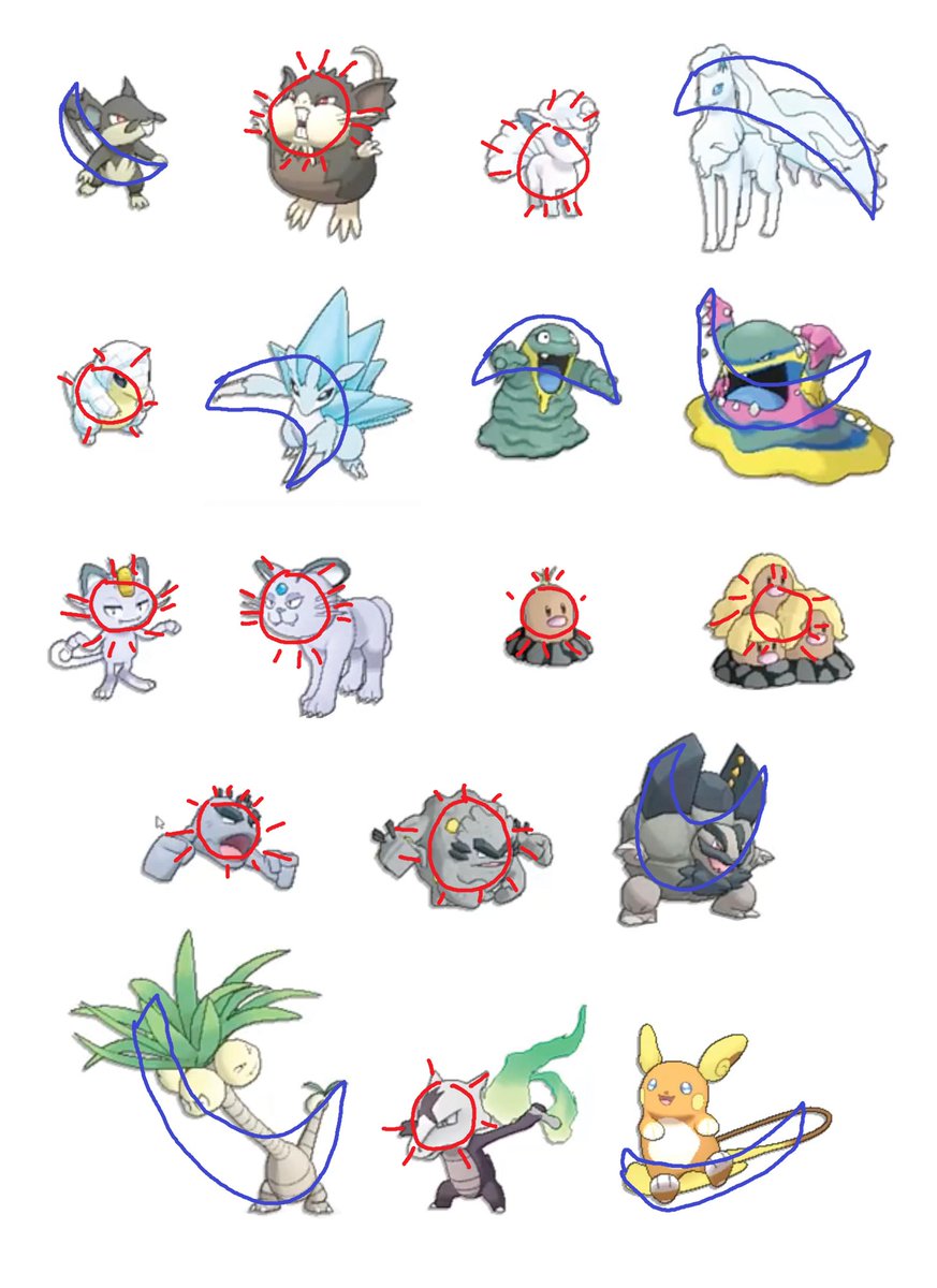 did you know every alolan pokemon is either shaped like a sun or moon