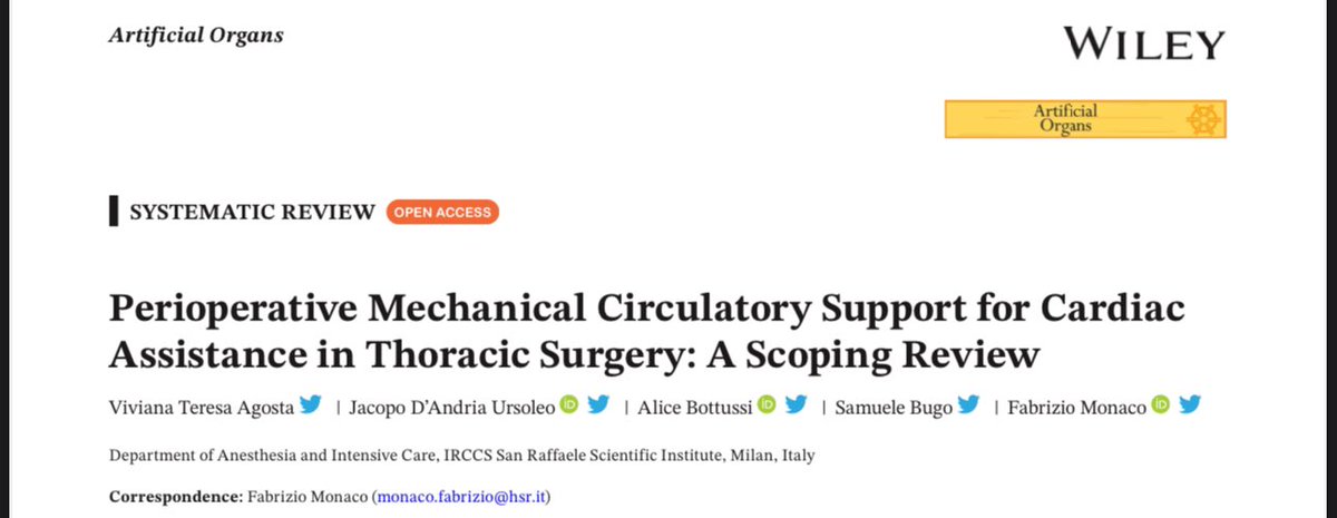 Viviana Agosta (@vivianaagosta) on Twitter photo Our review is now on <a href="/ArtifOrgans/">Artificial Organs</a> !
🫁 In thoracic surgery
🫀 For patients with severe cardiovascular comorbidities
🏥 Is it possible to expand surgical eligibility criteria?
Artificial Organs, 2025; 0:1–16
doi.org/10.1111/aor.14… Our review is now on <a href="/ArtifOrgans/">Artificial Organs</a> !
🫁 In thoracic surgery
🫀 For patients with severe cardiovascular comorbidities
🏥 Is it possible to expand surgical eligibility criteria?
Artificial Organs, 2025; 0:1–16
doi.org/10.1111/aor.14…