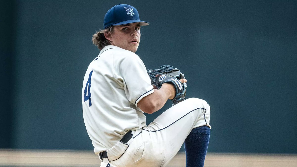 JaredCP1's tweet photo. This is UNREAL! 

Trystan Levesque of @RhodyBaseball went back out for the bottom of the 10th against #12 ranked Oregon! 

10 IP, 3 H, 0 R, 2 BB, 9 K
119 Pitches! 

Dawg! What a performance!! He may just end up being the @JustBB_Media Pitcher of the Week. https://t.co/Y8VVoyPqyy