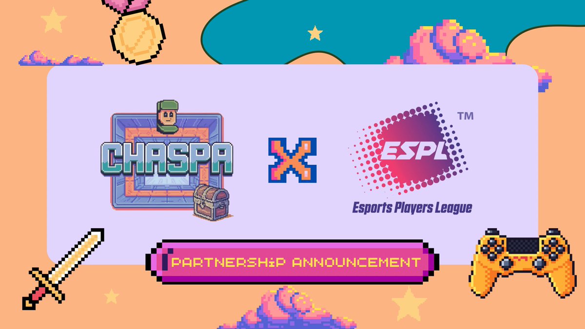 Chaspa (@chaspaofficial) on Twitter photo 🚨PARTNERSHIP ALERT ‼️
We proudly announce a partnership with <a href="/ESPL_GLOBAL/">Esports Players League (ESPL)</a> 🚀
ESPL is a 1st Esports Tournament Platform with over 300k+ active gamers and 2000+ hosted tournaments, Get ready for our upcoming collaboration , epic rewards, and more. Stay tuned for what's next! 🎮 🚨PARTNERSHIP ALERT ‼️
We proudly announce a partnership with <a href="/ESPL_GLOBAL/">Esports Players League (ESPL)</a> 🚀
ESPL is a 1st Esports Tournament Platform with over 300k+ active gamers and 2000+ hosted tournaments, Get ready for our upcoming collaboration , epic rewards, and more. Stay tuned for what's next! 🎮