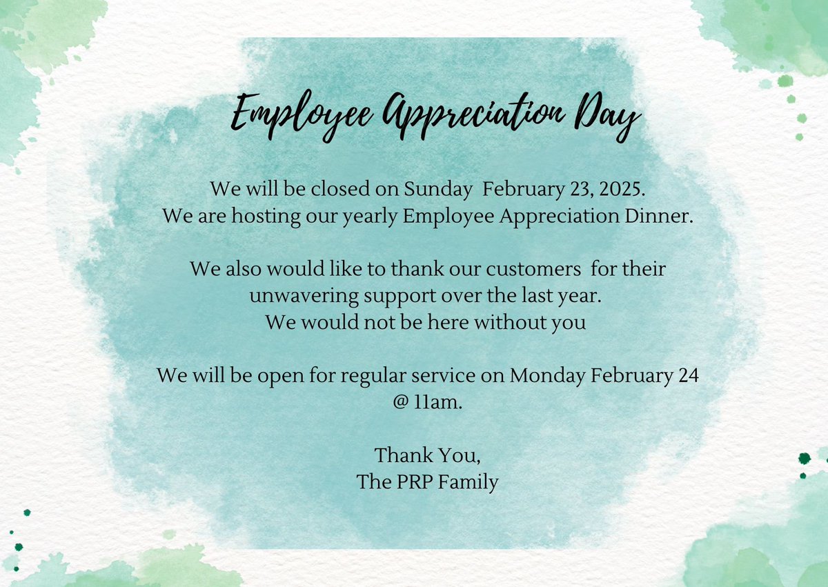 HEADS UP!

“If the house is a rockin’ don’t come a knockin’”

Thank you all for a fantastic 2024!  We wouldn’t be here without our great staff and YOU, the amazing guests we get to serve each day!