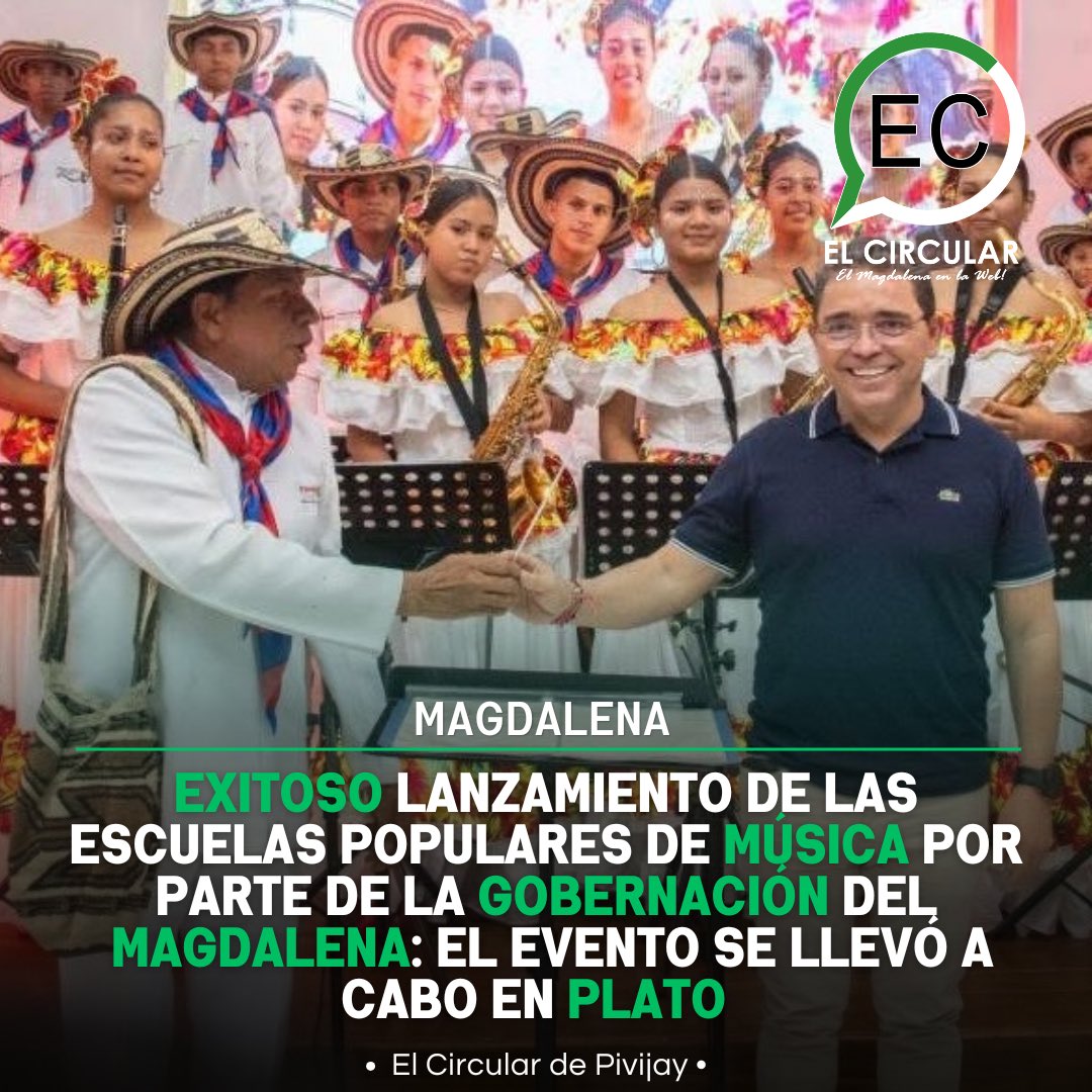 circularpivijay's tweet photo. La Gobernación del Magdalena lanza las Escuelas Populares de Música de ‘Macondo Cultural’ para impulsar el talento juvenil🎶🎺🪗 @mrafael70 @carlosecaicedo 

Leer más…⬇️

https://t.co/ftRoM5o8JI https://t.co/PtG96vaIjN