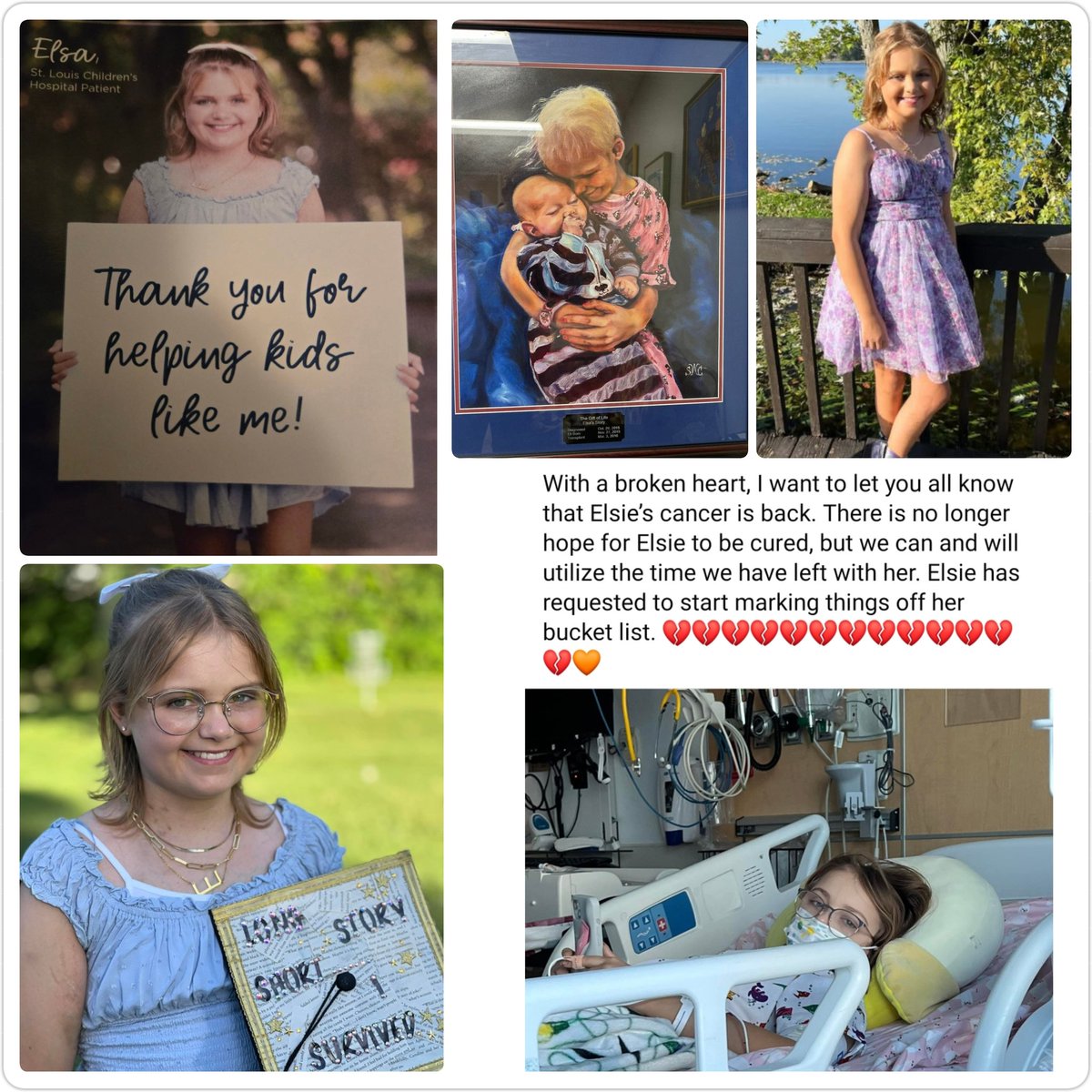 beckbeckboo's tweet photo. @taylorswift13 @taylornation13 @tkelce @treepaine @KSHB41
Urgent: PLEASE SHARE

Thanks to this fandom, Elsie made it to #TSTheErasTour. Sadly, her cancer is back. Elsie has a bucket list &amp; Her #1 request is to meet #TaylorSwift.
#bucketlistforelsie #ElsaStrong
#ElsieMeetTaylor https://t.co/Urhw6iUym9