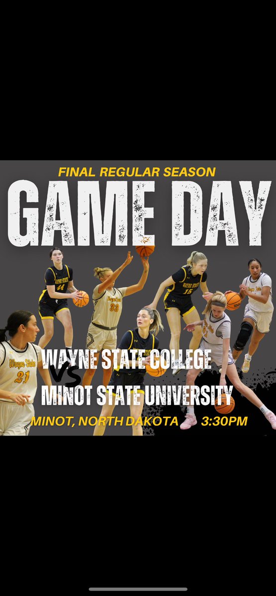 GAME DAY!! Last regular season game of the year! Be sure to watch us as we take on Minot today on the road at 3:30pm 
#WSCWBB #WayneStateCollege #WBB 
📺 nsicnetwork.com/wscwildcats/