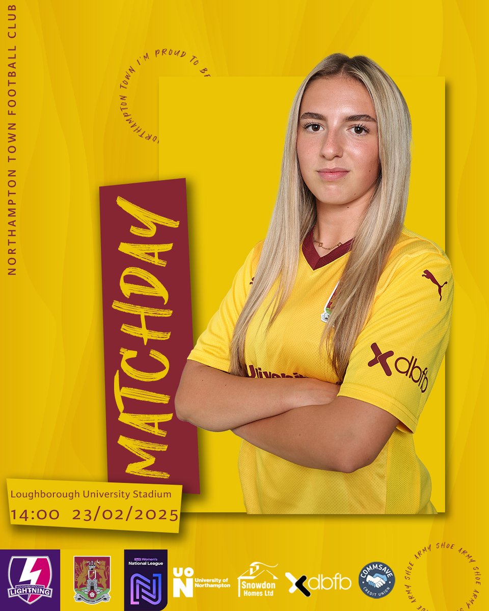🙌 It's matchday!

We travel to Loughborough Lightning in the <a href="/FAWNL/">FA Women's National League</a> this afternoon!

⏰ Kick-off, 2pm. 
🏟️ Loughborough University Stadium, LE11 3QF. 
🎟️ ticketline.co.uk/loughborough-l… or cash only on arrival.

<a href="/UniNorthants/">UniofNorthampton</a> <a href="/HomesSnowdon/">Snowdon Homes</a> <a href="/dbfbcomms/">dbfb communications</a> @Commsave 

#ShoeArmy 👞