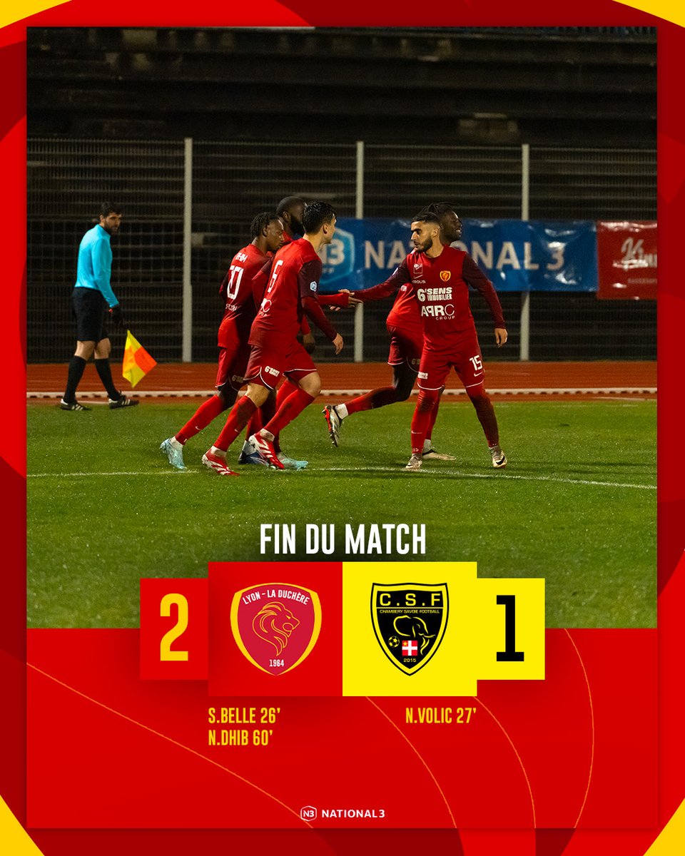 90' Fin du match ici à Balmont, dans un match compliqué nos joueurs ont su faire preuve de solidité pour remporter trois points précieux !

#AllezLaDuch #LLDCSF |  🔴2-1 🟡