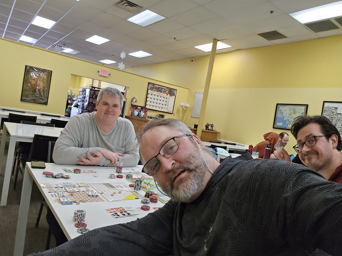 GameMadison's tweet image. 18GL with Dave, Gabe, and Rob.  First Gary Mroczka game I've played. @ I'm board Middleton #18xx #ccmf