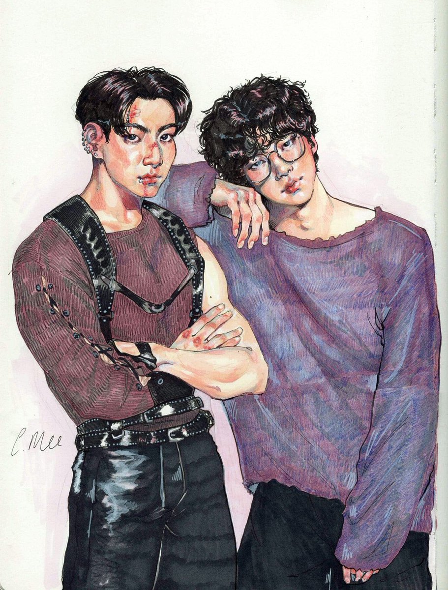 cmeeart_twt's tweet photo. #jinkook #traditionalart https://t.co/mFnbXGxyDi