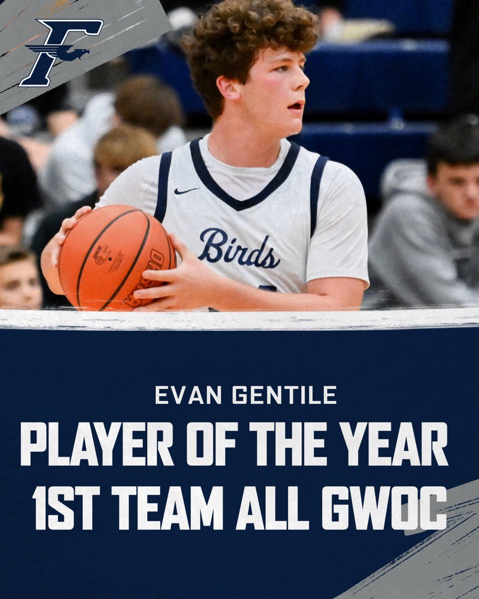 Congratulations to senior Evan Gentile for being selected at GWOC player of the year and 1st Team All GWOC!