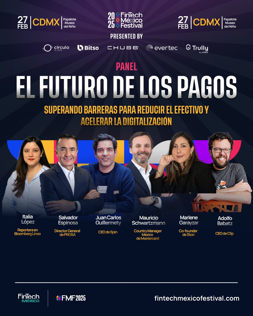 💳 El futuro de los pagos está en nuestras manos. ¿Cómo podemos superar barreras, reducir el uso de efectivo y acelerar la digitalización en #México? 🌍📲

En el #FinTechMéxicoFestival2025, analizaremos estos desafíos y oportunidades en el panel:

🔹 “El futuro de los pagos: