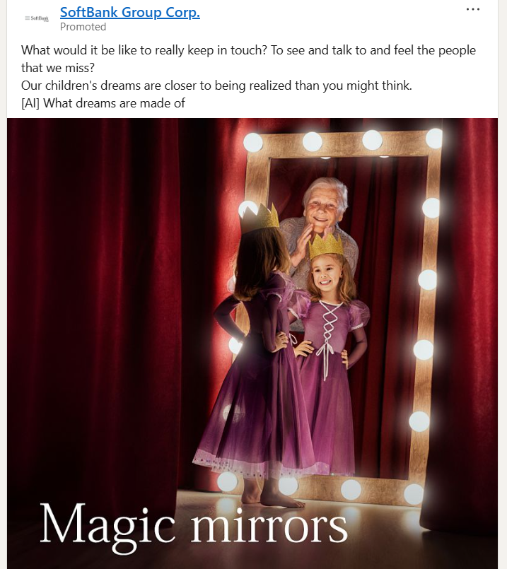 Thank god SoftBank is making A Mirror Your Child Can See Dead Family In. Harry Potter was obsessed with his