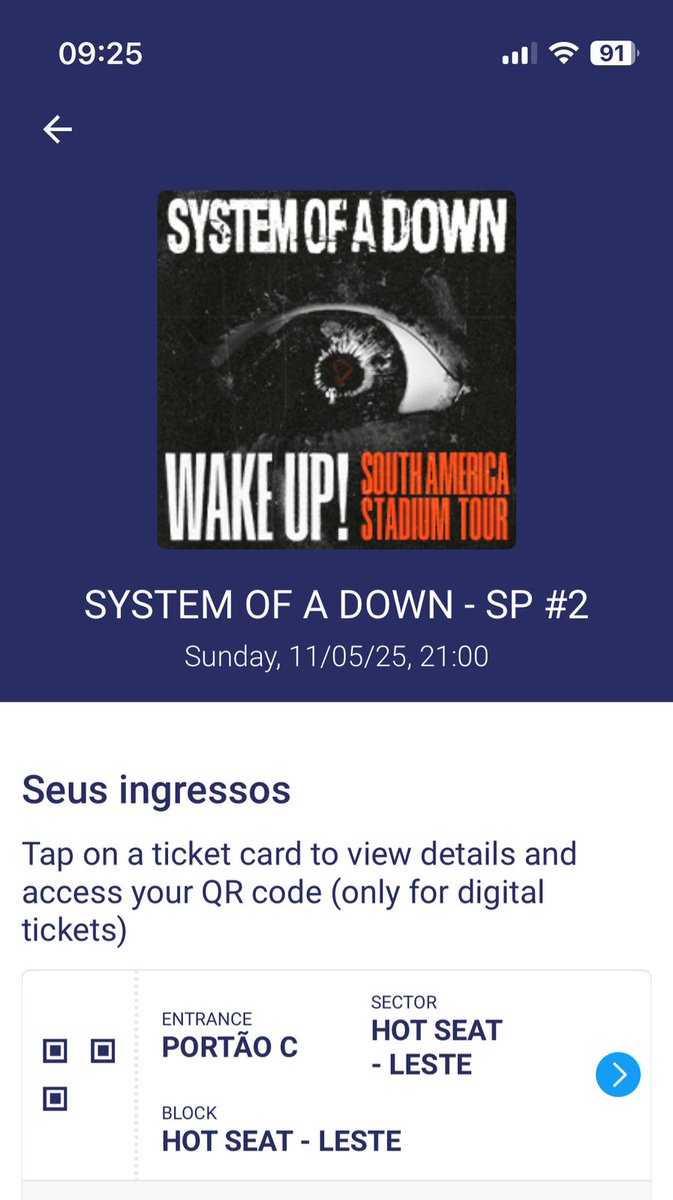 FatherOfTheBoi's tweet photo. Vendo 1 ingresso para o System of a Down em SP, no domingo 11/05

Meia-professor, hot seat leste 

R$ 1.100 (valor que eu paguei), sujeito a negociação 

Transferência pela Eventim https://t.co/Yox8XHxvHQ