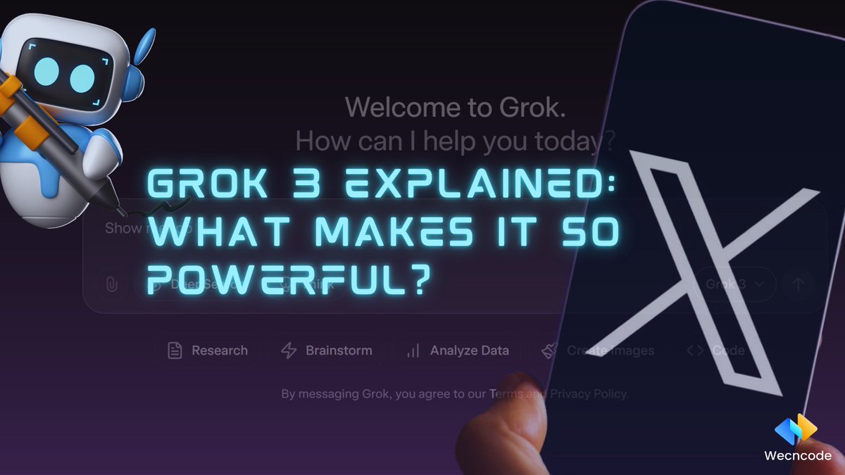wecncode's tweet photo. Ready to dive into the latest buzz in the AI world? Let’s talk about Grok 3, the newest AI model from Elon Musk’s xAI that’s making waves and challenging the big players like OpenAI and DeepSeek here: https://t.co/kvOXZ4DSnn

#AI #Grok3 #Wecncode #TechNews https://t.co/EsKw0t7gBG