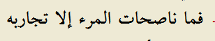 "En iyi nasihatçı, insanın kendi tecrübeleridir."

[Kaynak: Ebubekir es-Sulî, ö. 335/946, Kitâbü’l-Evrâk]