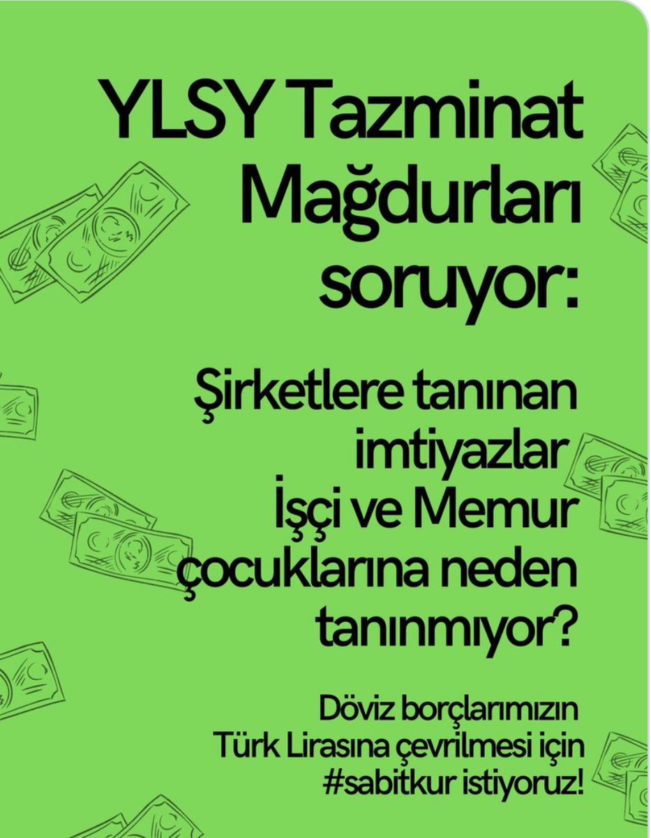 YLSY bursiyerleri de kurda olacak artışı tıpkı şirketler gibi öngöremedi. #YLSYtazminat mağdurlarına da #sabitkur getirilmeli. <a href="/Mvmustafaerdem/">Mustafa Erdem</a> <a href="/SaruhanOluc/">Saruhan Oluç</a> <a href="/ahmetkilic16/">Ahmet KILIÇ</a> <a href="/ejderacikkapi/">Ejder AÇIKKAPI🇹🇷</a> <a href="/yasarkirkpinarr/">YAŞAR KIRKPINAR</a> <a href="/ratureli/">Rahmi Aşkın Türeli</a> <a href="/cevdetakaychp/">Cevdet Akay</a> <a href="/bakiersoymhp/">BAKİ ERSOY</a> <a href="/NecmettinErkan_/">Necmettin ERKAN</a> <a href="/scakir20/">Sami ÇAKIR</a> <a href="/MKalayci42/">Mustafa Kalaycı</a>