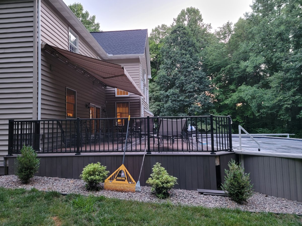 Transforming backyards one deck at a time! Check out this stunning custom deck by Cadia Roofing &amp; Exteriors.