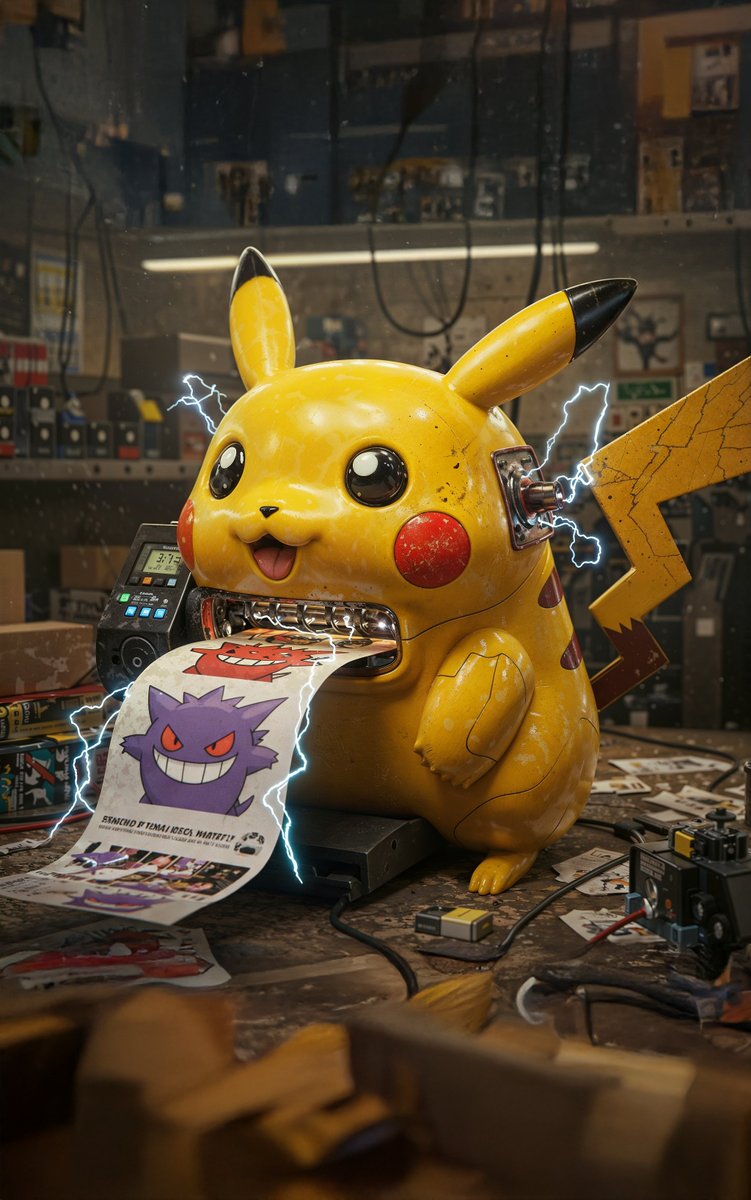 The most adorable printer ever! I wish this was real 😭 #google #aiart #aiartist #pokemon #pikachu