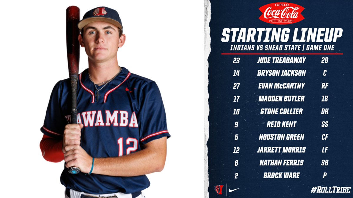 #ICCBSB - Your Tupelo Coca-Cola Bottling Works Starting Lineup for G1 against Snead State; we are live on LetsGoICCTV.com/blue #RollTribe