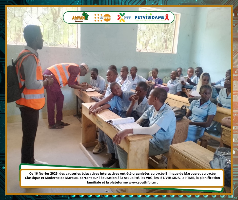 AfriYAN_Camer's tweet image. Empowering youth in Maroua 3! Students from Bilingual High School &amp;amp; Classical and Modern High School benefited from dynamic discussions on sex education,#GBV,#STIs,#HIV/AIDS, #PMTCT,#FP &amp;amp; more! Interactive exchanges for a responsible community.
#PutYoungPeopleFirst 
#YouthFP